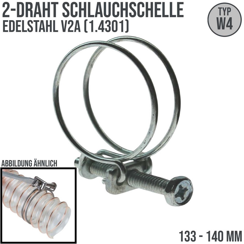 2-Draht-Schlauchschelle (W4) 1.4301 | 133-140mm