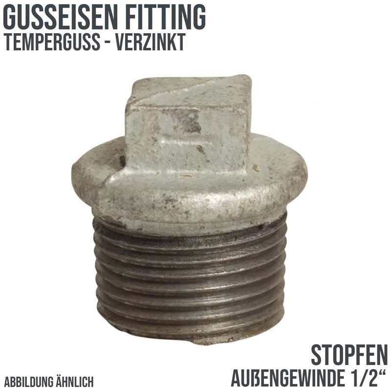 1/2" Gusseisen Temperguss Fitting Stopfen Nr. 290 Außengewinde AG PN 25 bar