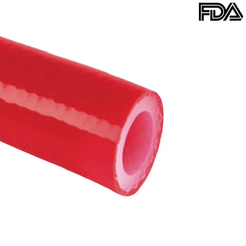 19 x 27 mm Silikon Silicon Schlauch Gewebe rot lebensmittelecht FDA PN 8 bar