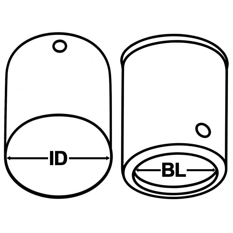 DN 25 - Schlauch Press Hülse Niederdruck Stahl verzinkt - ID 40 mm - Bodenloch 29,6 mm