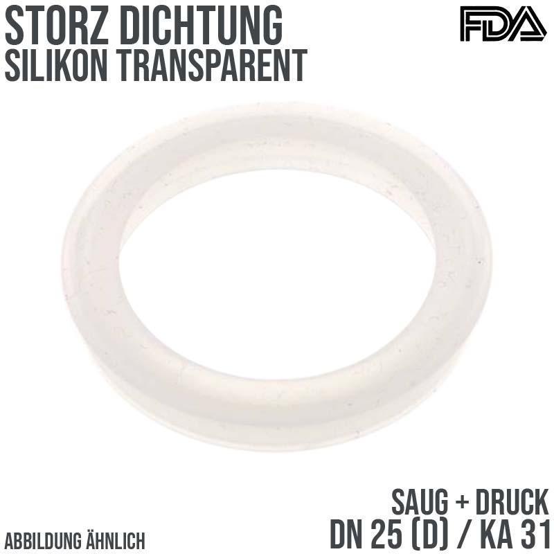 Dichtung STORZ  D DN 25 KA 31 Kupplung (Saug/Druck) Silikon transparent FDA
