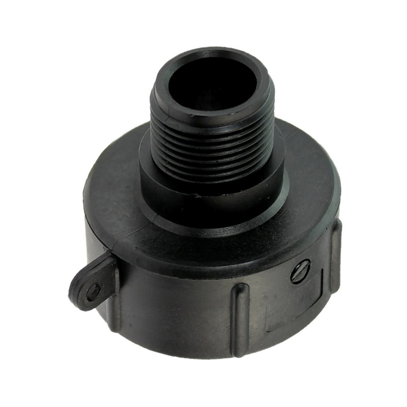 S60 x 6 IBC Adapter mit Außengewinde AG 1" Container Fass Tank Zubehör PN10 bar - 10 Stück