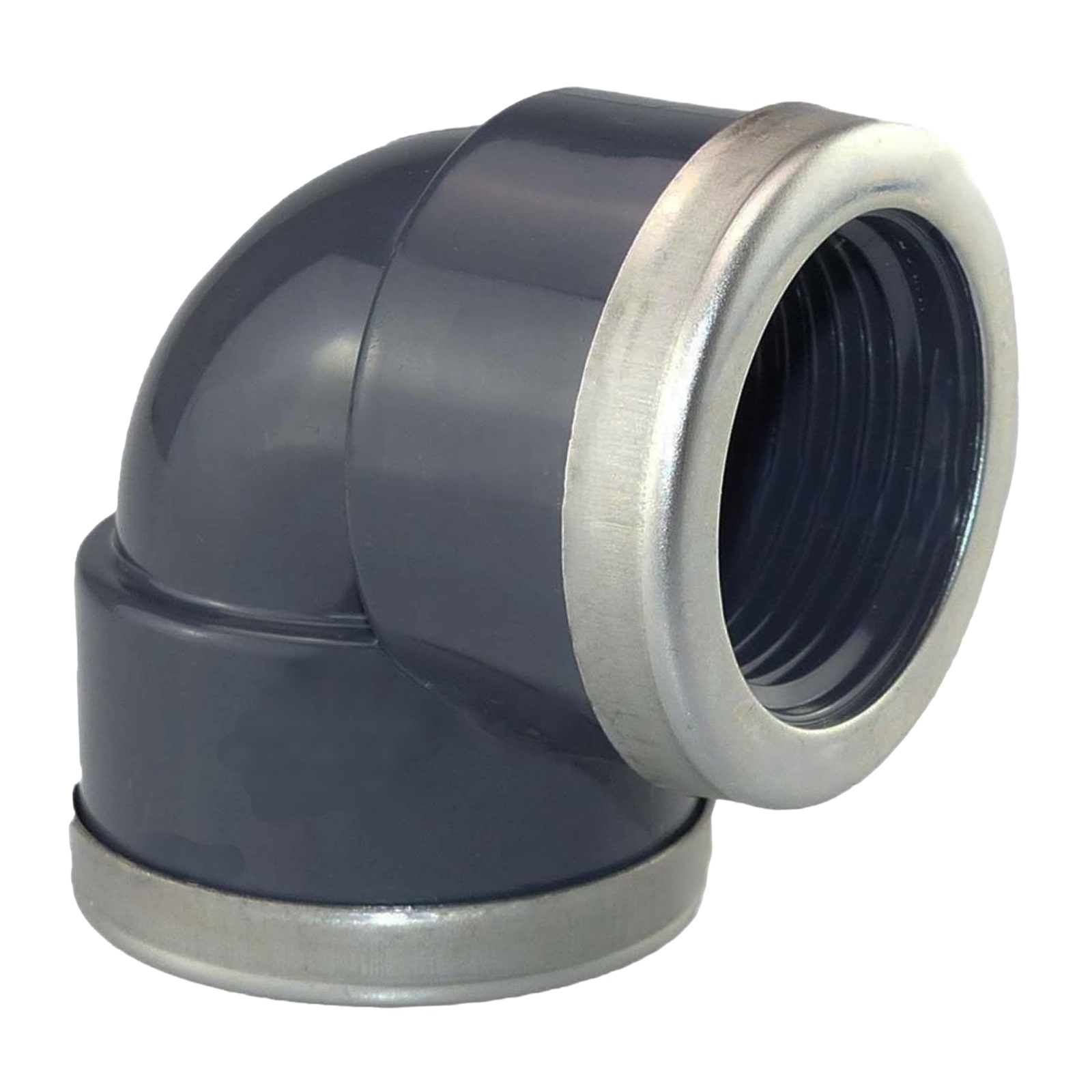 2" PVC Fitting Winkel 90° 2-fach Innen Gewinde verstärkt Verbinder - PN 10 bar
