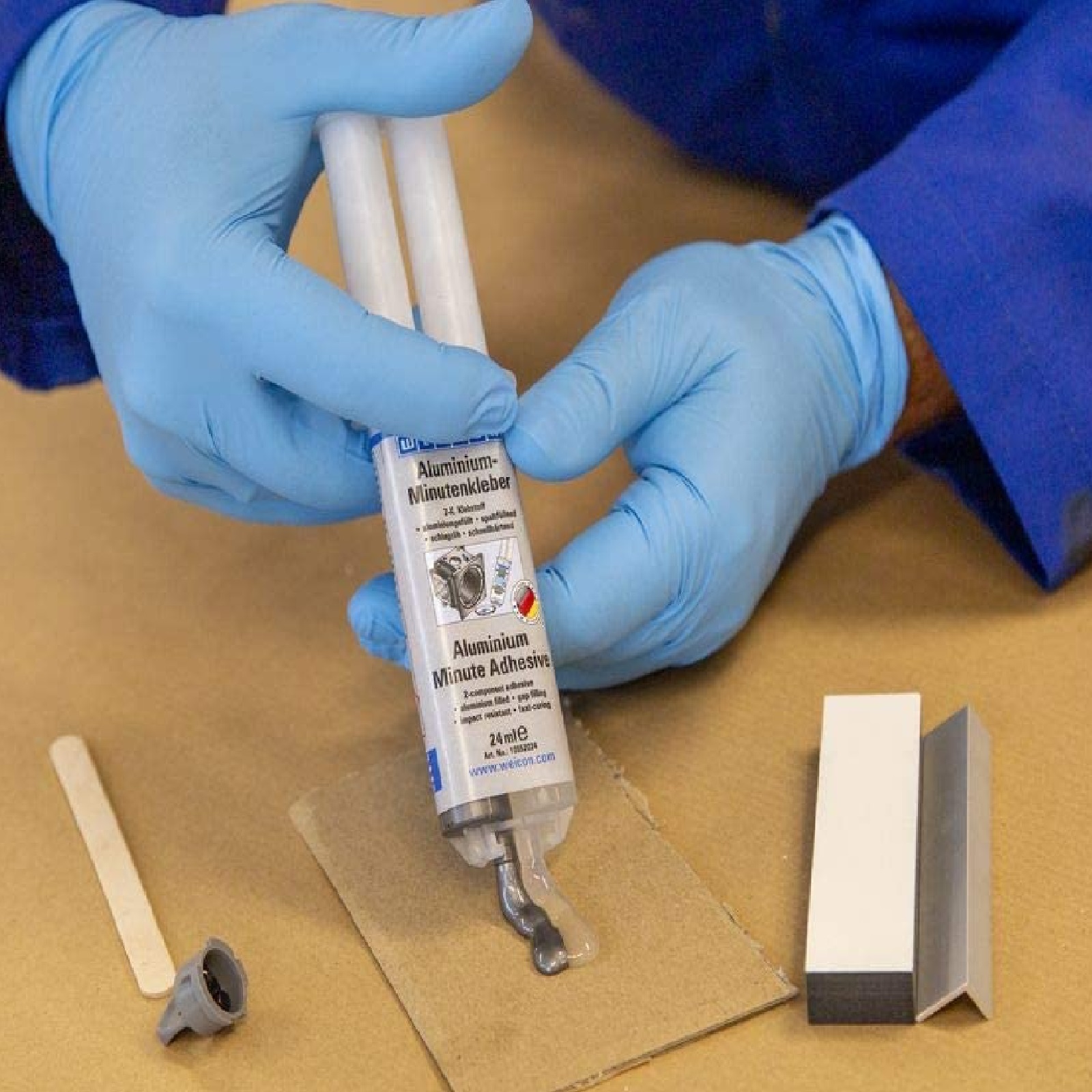 Epoxyd Aluminium ALU Minuten Kleber Reparatur Harz SET 24 ml