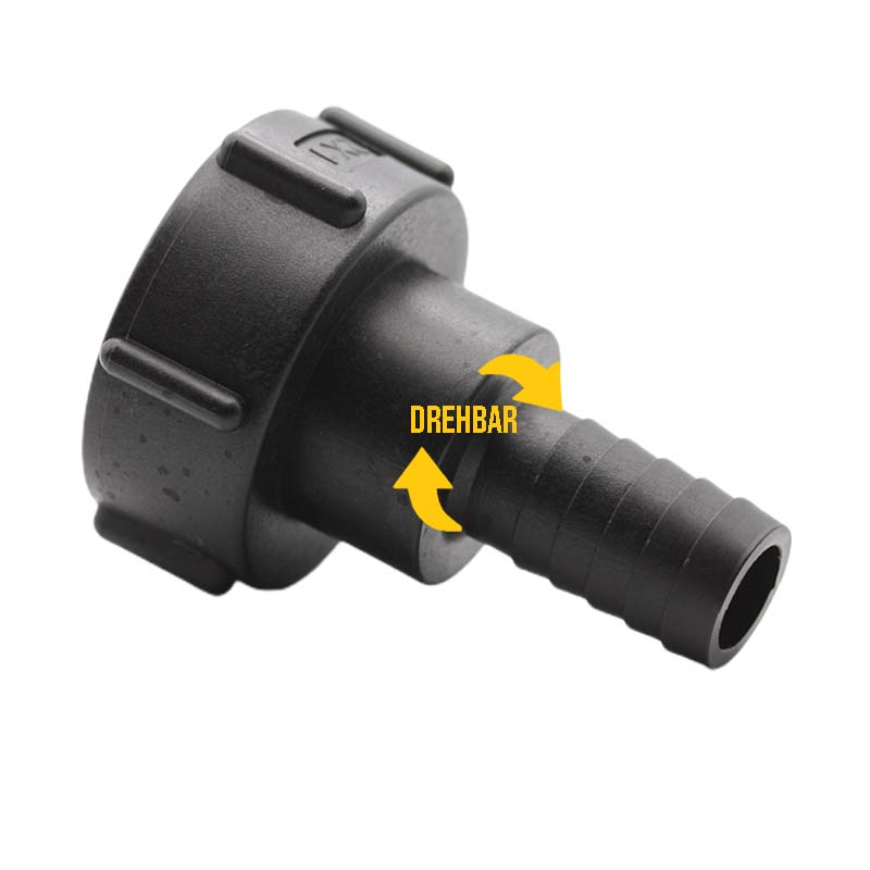 S60 x 6 IBC Adapter Tülle Stutzen drehbar 1" (25 mm) Container Fass Tank Zubehör PN 10 bar