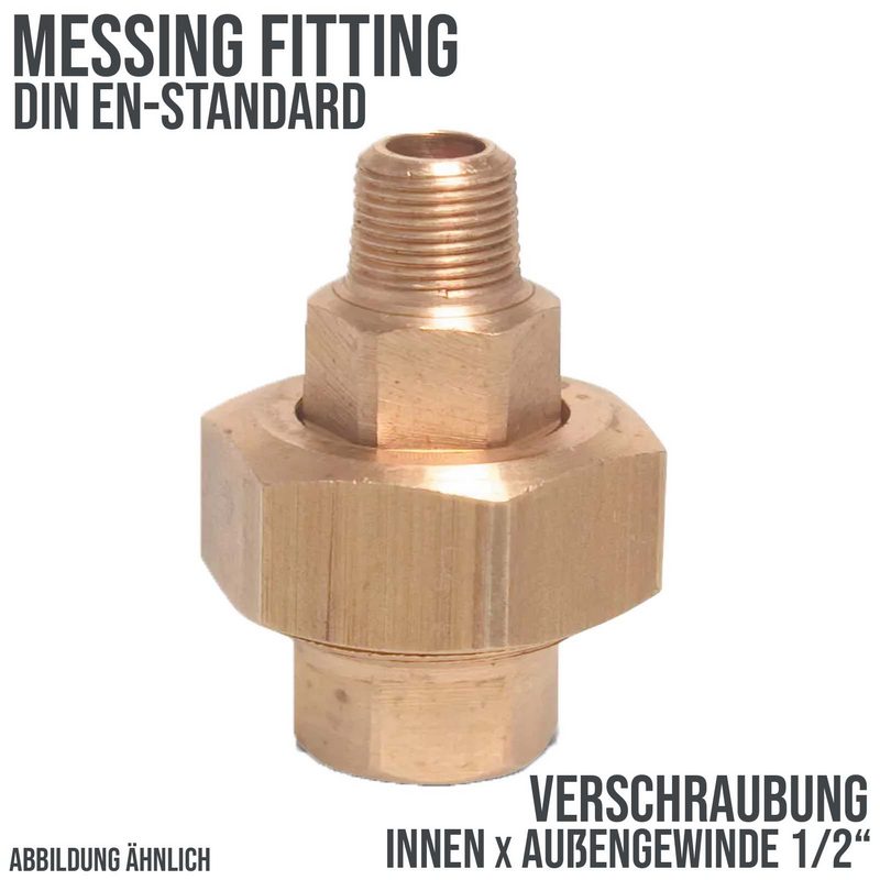 1/2" Verschraubung Nr. 341 Innen x Außengewinde IG x AG Messing Fittings PN 30 bar bar