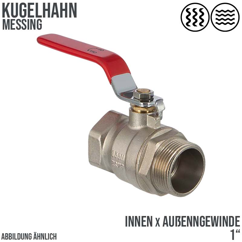1" DN 25 Kugelhahn voller Durchgang Messing Innen x Außengewinde - PN 25 bar