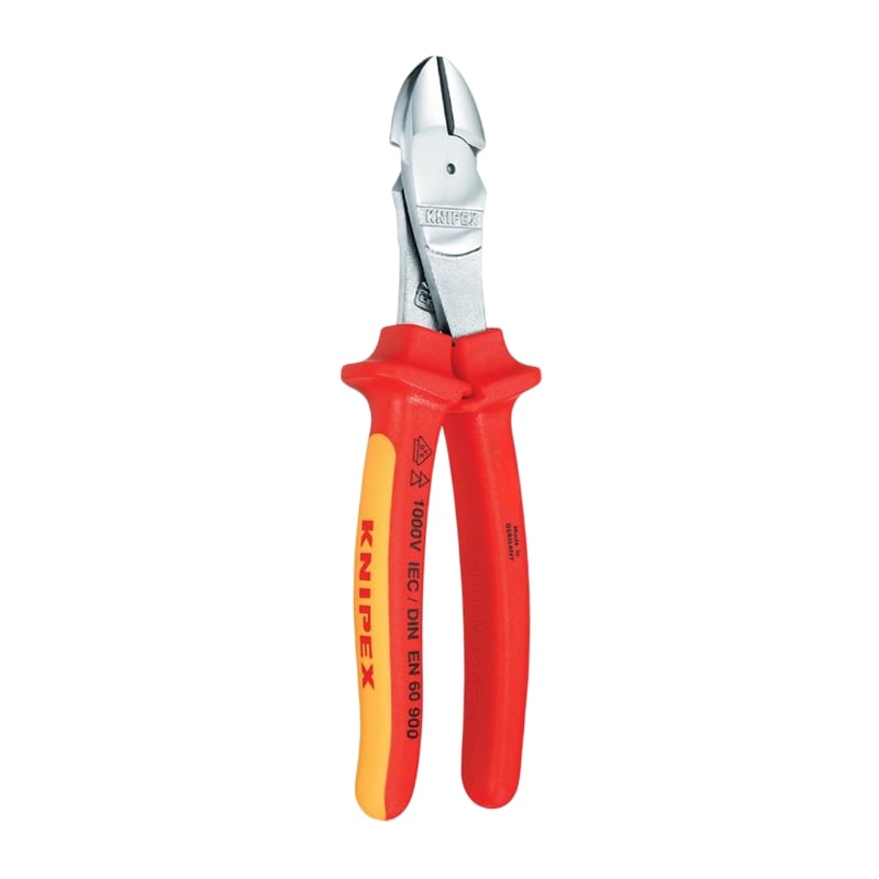 200 mm Kraft Seiten Schneider Zange VDE verchromt 2K Griffe Knipex