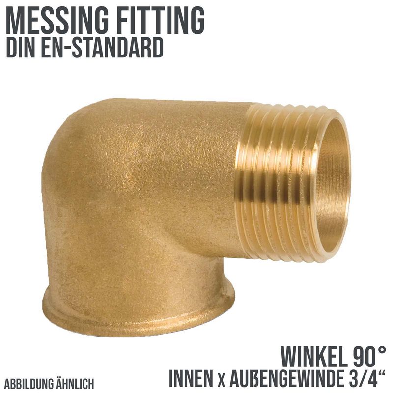 3/4" Winkel 90° Nr. 92 Innen x Außengewinde IG x AG Messing Fittings PN 30 bar