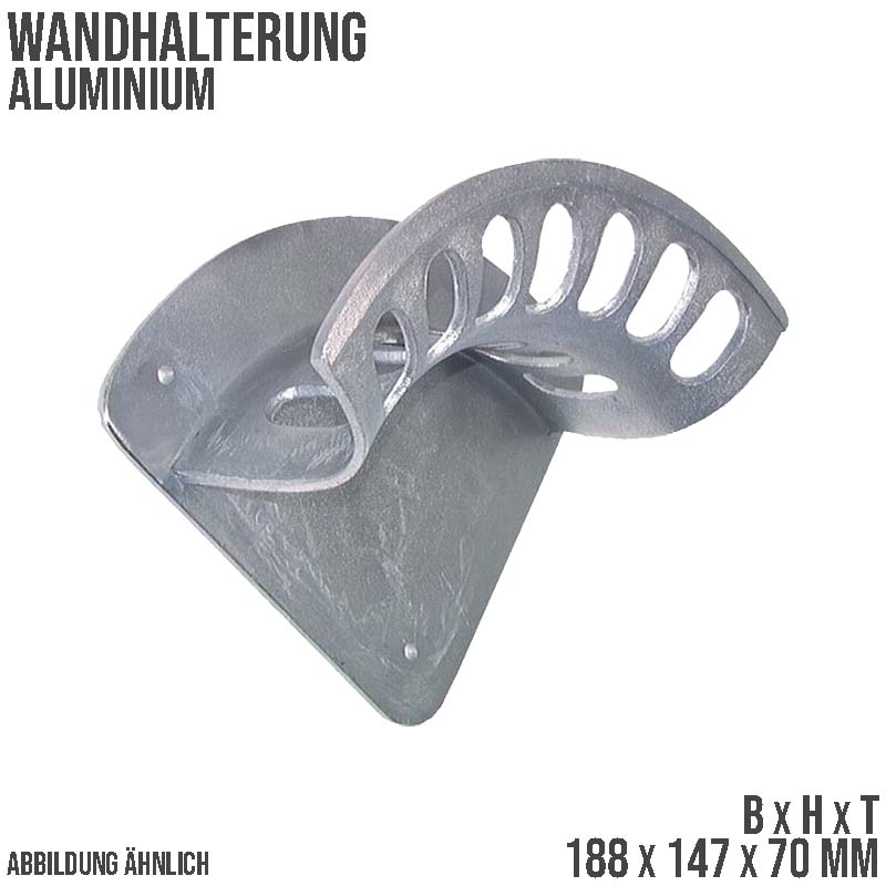 188 x 147 x 70 mm Schlauch Wandhalter Aluminium Werkstatt grau