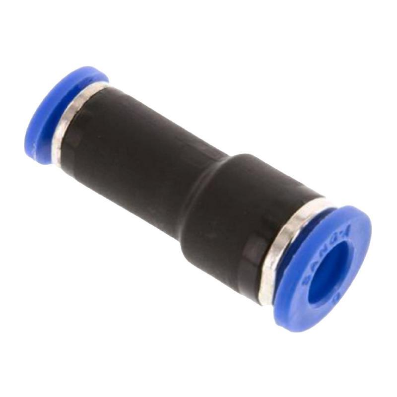 16 -> 12 mm Pneumatik Steck Verbinder IQS gerade reduziert blau/schwarz PA PU Schlauch - PN 20 bar