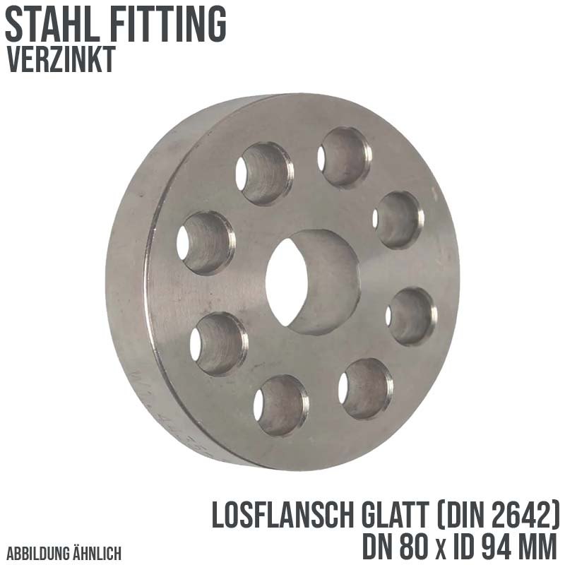 DN 80 Los Flansch glatt Stumpfschweißung Stahl verzinkt DIN 2642 - PN 10 bar