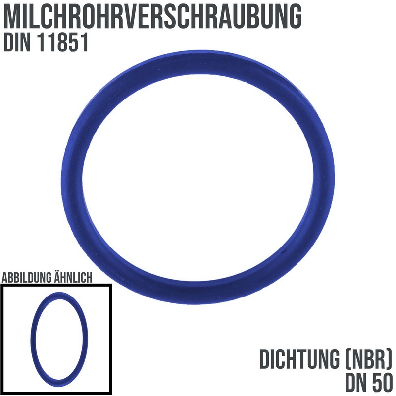 DN 50 Milchrohr DIN 11851 Dichtung NBR blau FDA - 54 x 64 x 5 mm
