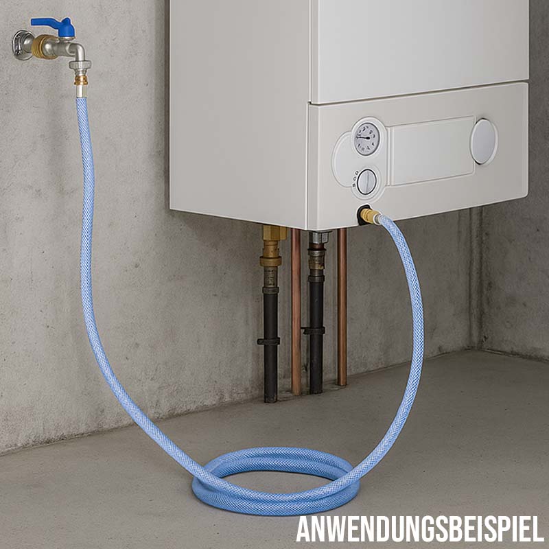 7,5 m Heizungs Füll Wasser Heizkörper Radiator Sanitär Schlauch transparent 3/4" Anschluss - PN 8 bar