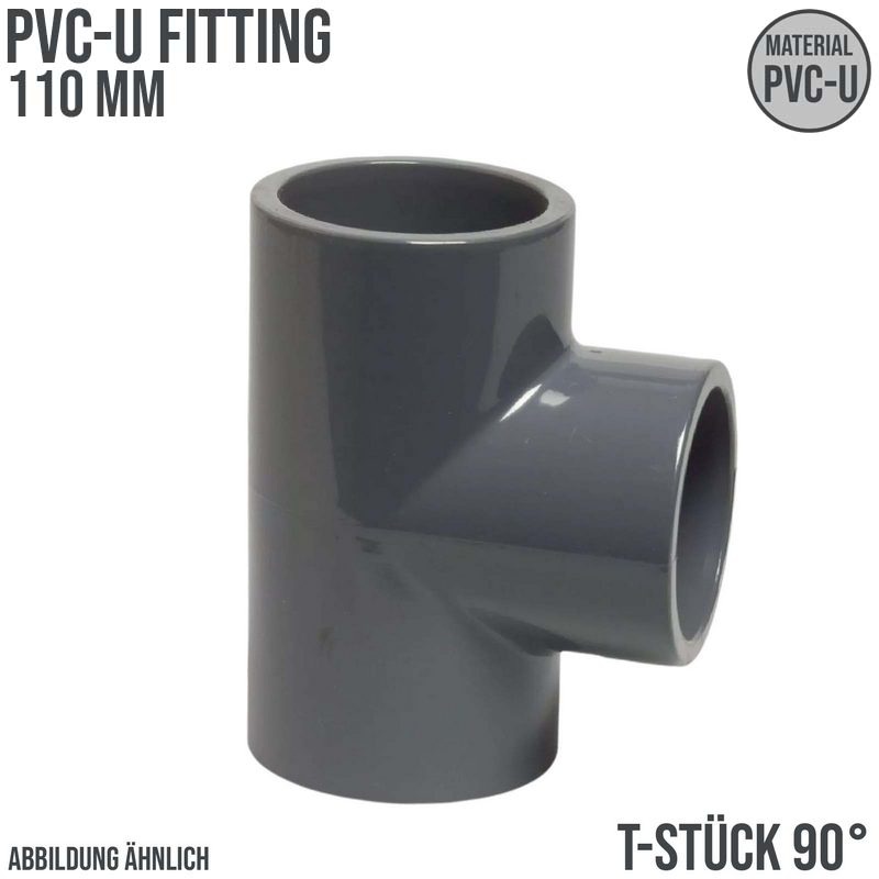 110 mm PVC Klebe Fitting T-Stück 90° Winkel Muffe Verbinder - PN 16 bar