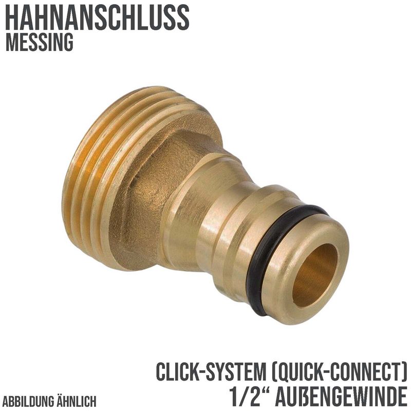 1/2" Hahnanschluss Click-System Quick Connect Außengewinde Messing (Gardena kompatibel)