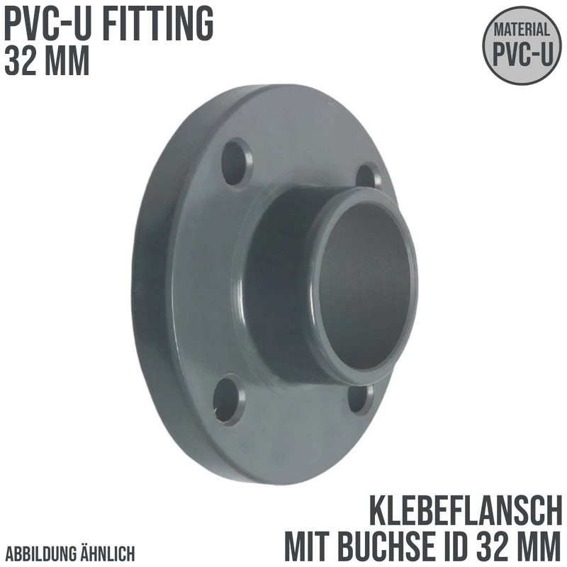 32 mm PVC Klebe Fitting Flansch mit Muffe Muffe DN 25 x 32 mm - PN 10 bar