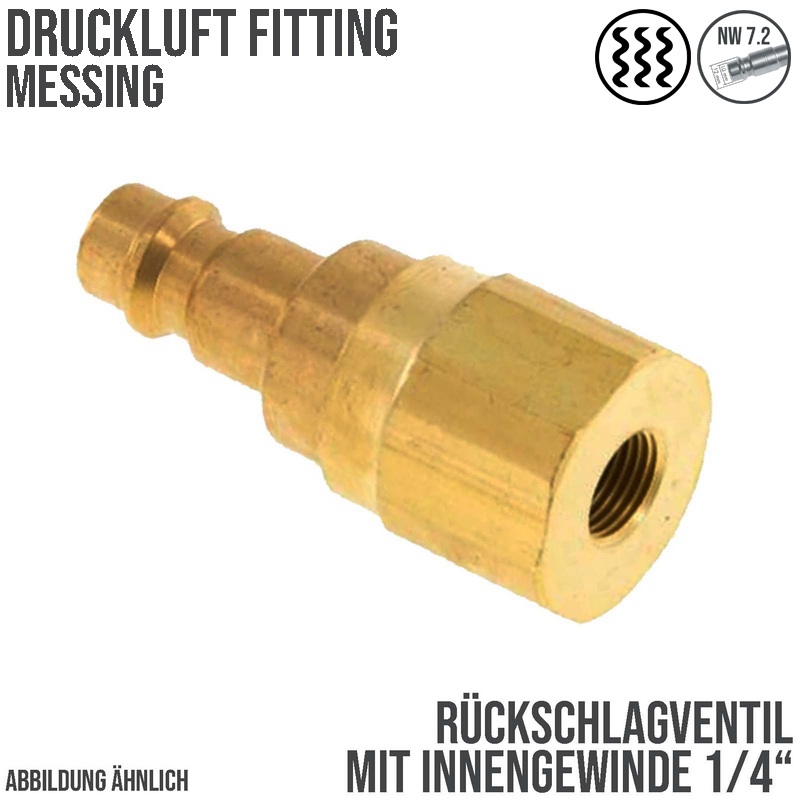 1/4 " Druckluft Stecker Nippel Einsteck Anschluss NW 7,2 mit Innengewinde (IG) Rückschlagventil