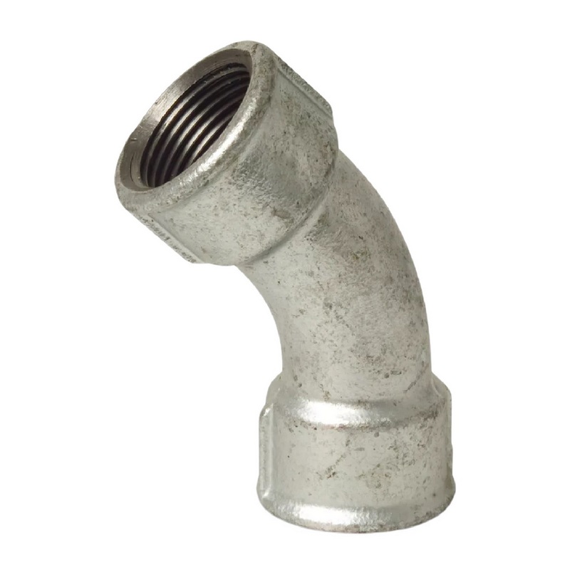 1/2" Gusseisen Temperguss Fitting Nr. 41 Bogen 45° Innengewinde IG DVGW PN 25 bar