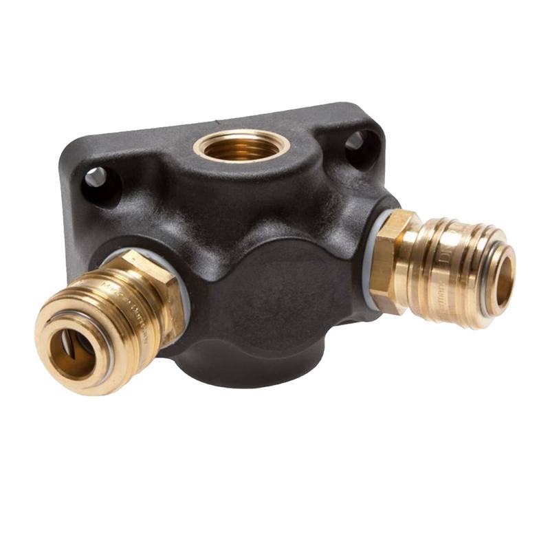3/4" Wand Verteiler Dose Kunststoff Innengewinde IG auf 2-fach Kupplungdose NW 7,2 Messing