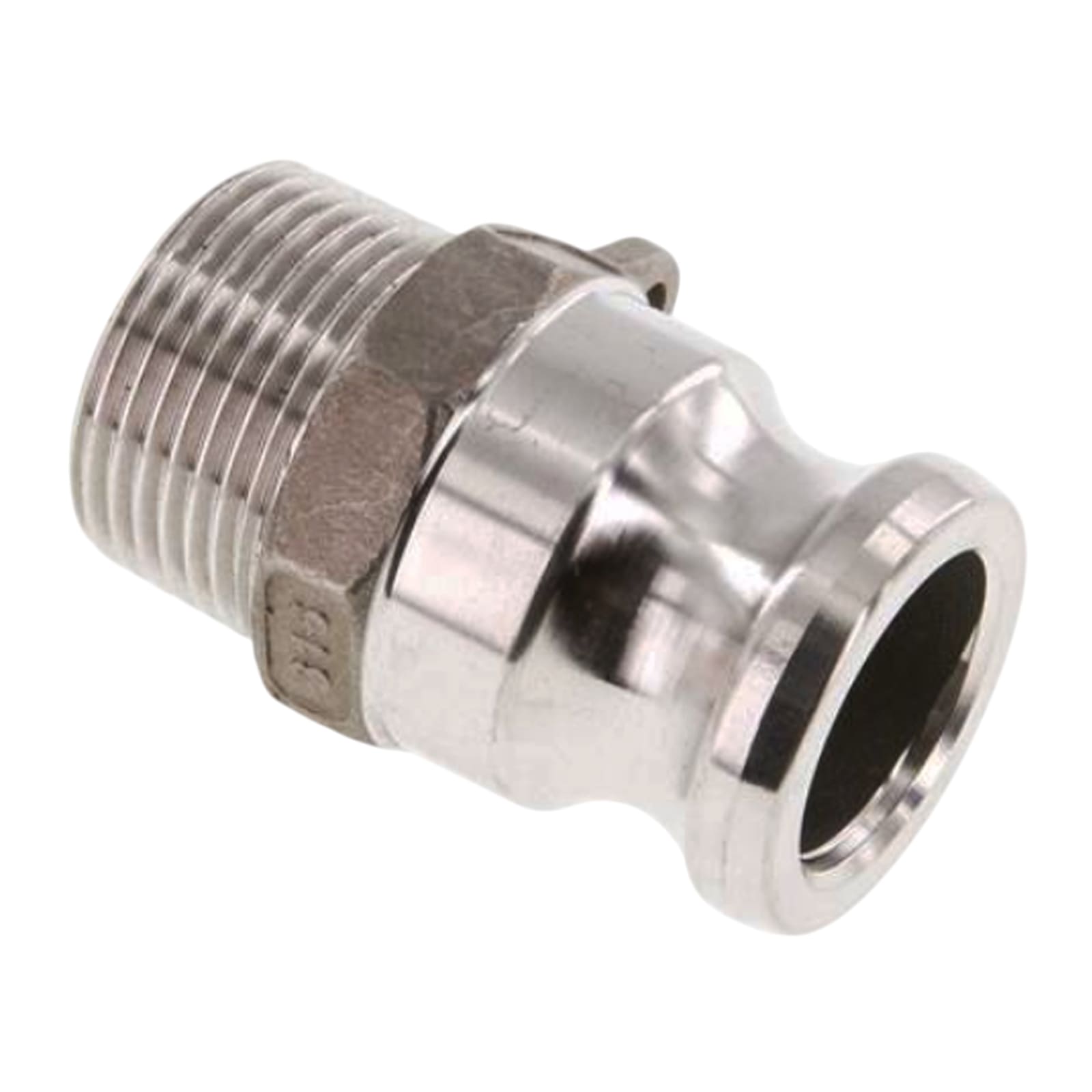 Kamlock Typ F - Vaterteil Edelstahl V2A (AISI 316) - 36,7 mm Stecker mit Außengewinde (AG) 1" Zoll DN 25 - PN 10 bar