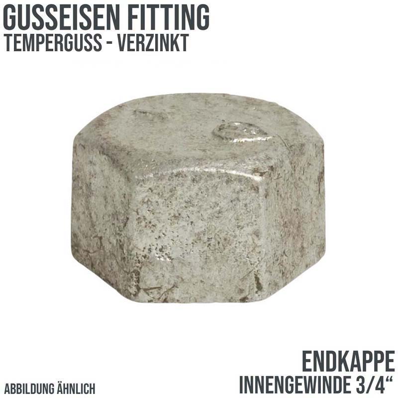 3/4" Gusseisen Temperguss Fitting Nr. 300 Endkappe Innengewinde IG PN 25 bar