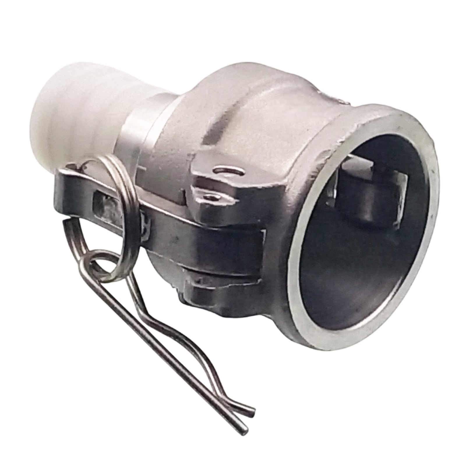 Kamlock Typ C - Mutterteil (36,7 mm) Edelstahl V2A (AISI 316) -> gerillter Stutzen DN 25 mm PFA beschichtet - PN 25 bar