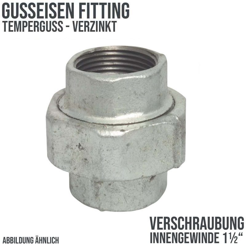 1 1/2" Gusseisen Temperguss Fitting Nr. 330 Verschraubung Innengewinde IG PN 25 bar