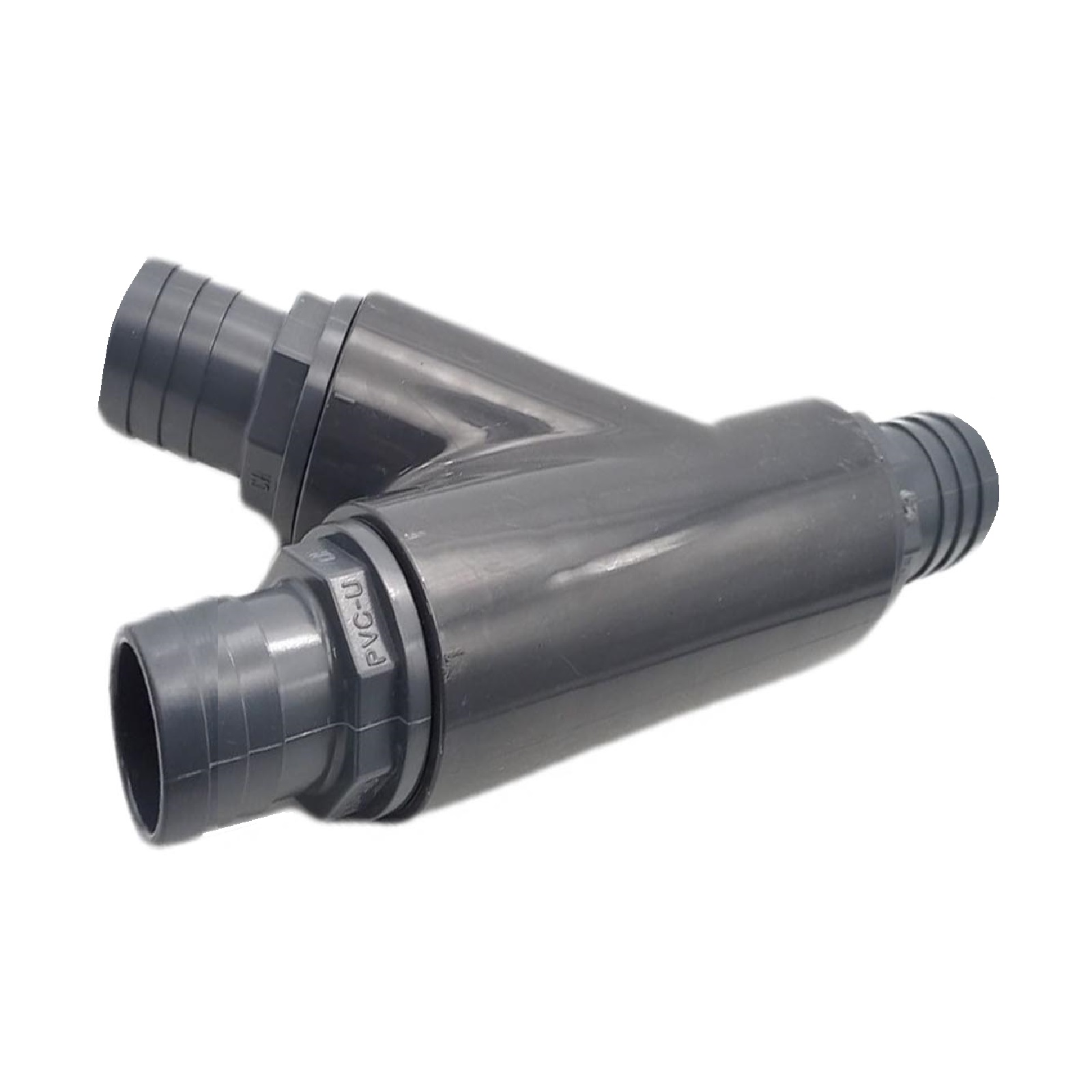 38 mm PVC PROFI T-Stück 45° Schlauch Verbinder Stutzen Tülle Pool Teich Garten - PN 10 bar - Montage-Set