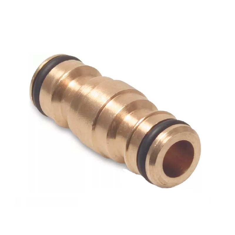 2-fach Schlauch Stecker Verbinder Click-System Quick Connect Messing (Gardena kompatibel)
