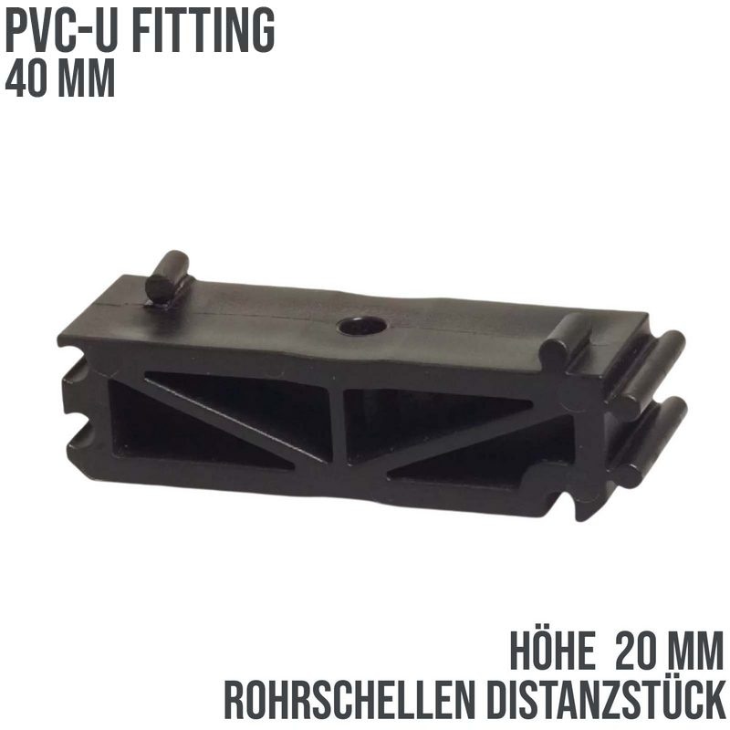 40 mm PVC Klebe Fitting Rohr Schelle Distanzhalter - Höhe ca. 20 mm