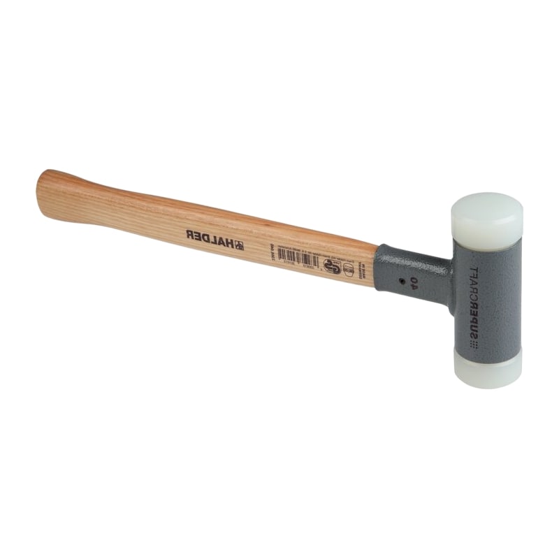 60 mm SUPERCRAFT rückschlagfreier Schonhammer Polyamid Kopf Hickory Stiel