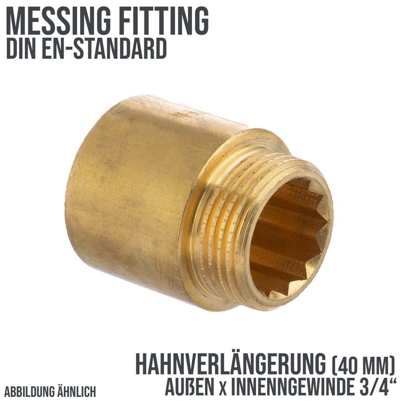 3/4" Hahnverlängerung Nr. 230 - 40 mm Außen x Innengewinde AG x IG Messing Fittings PN 40 bar