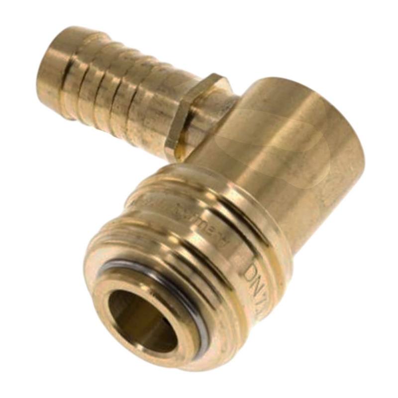 13 mm Druckluft Kupplung Dose Schnell Schlauch Winkel 90° Tülle Messing NW 7,2 LW - PN 35 bar