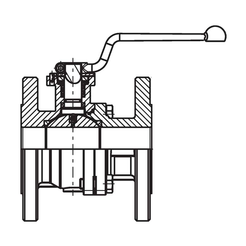 DN 32 Flansch Kugelhahn 2-teilig Gussgehäuse Kugel Messing DVGW Gas - PN 40 bar