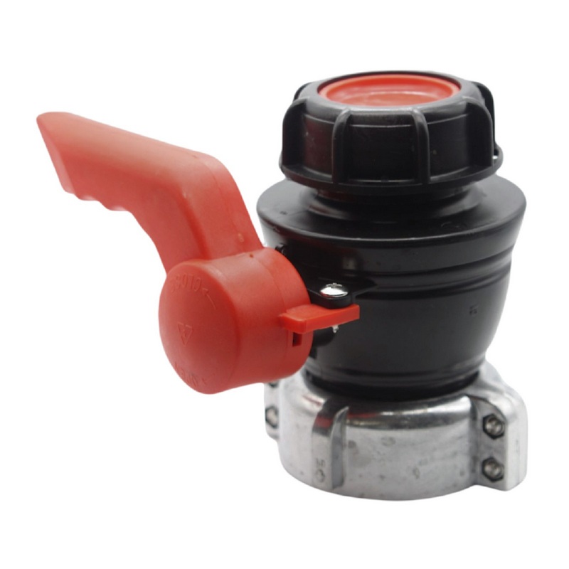 IBC S75 x 6 -> S60 x 6 Kugel Hahn rot Auslass Fass Ventil Container Tank Zubehör EPDM-Dichtung