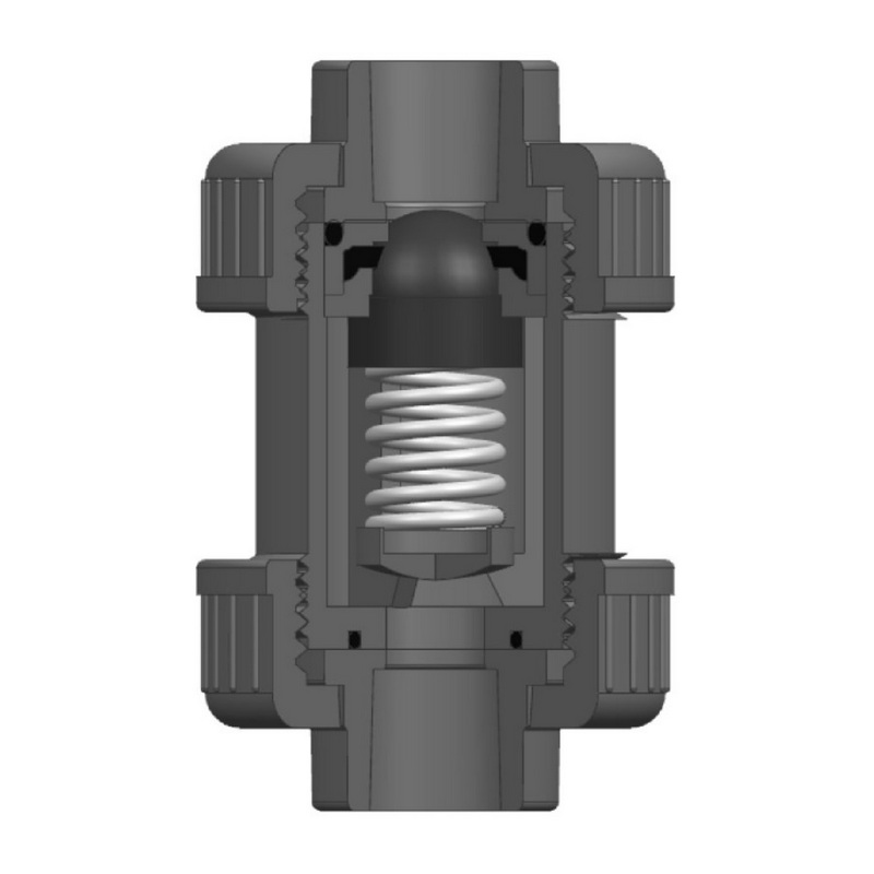 110 mm PVC Rückschlag Ventil federbelastet Klebe Muffe grau - PN 10 bar