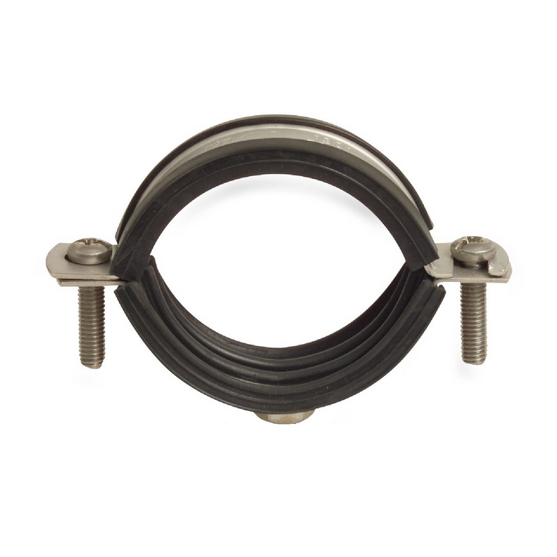 200 - 220 mm Rohr Schraub Schelle Klemme mit Gummieinlage M8 M10 2-teilig W1 Stahl verzinkt DIN 4109