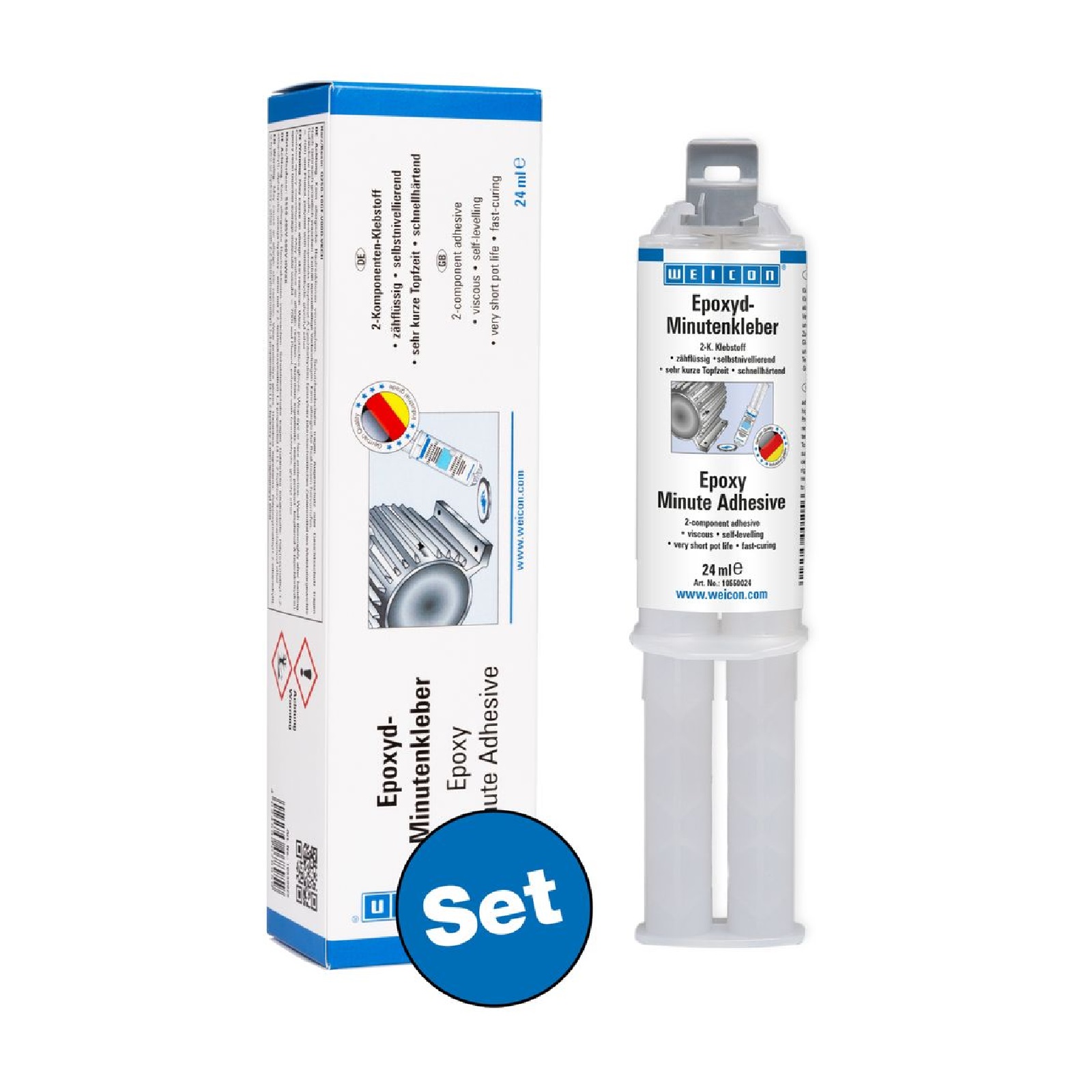 Epoxyd Minuten Kleber Reparatur Harz SET 24 ml - transparent