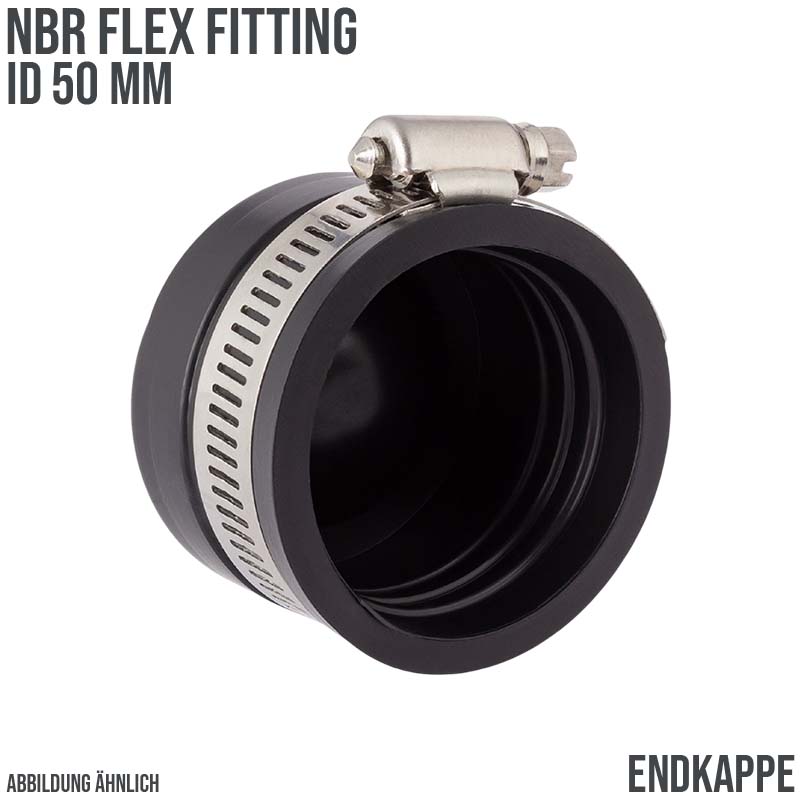 50 mm NBR Flex Fitting Endkappe Verbinder Reparatur (Klemmbereich 44 - 52 mm)