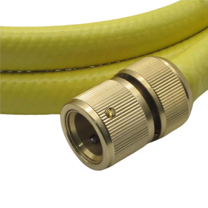1/2" 13 mm Garten Wasser Schlauch Garnitur gelb Quick-Anschluss (Click-System) 3 Lagen - PN 8 bar - 50 m
