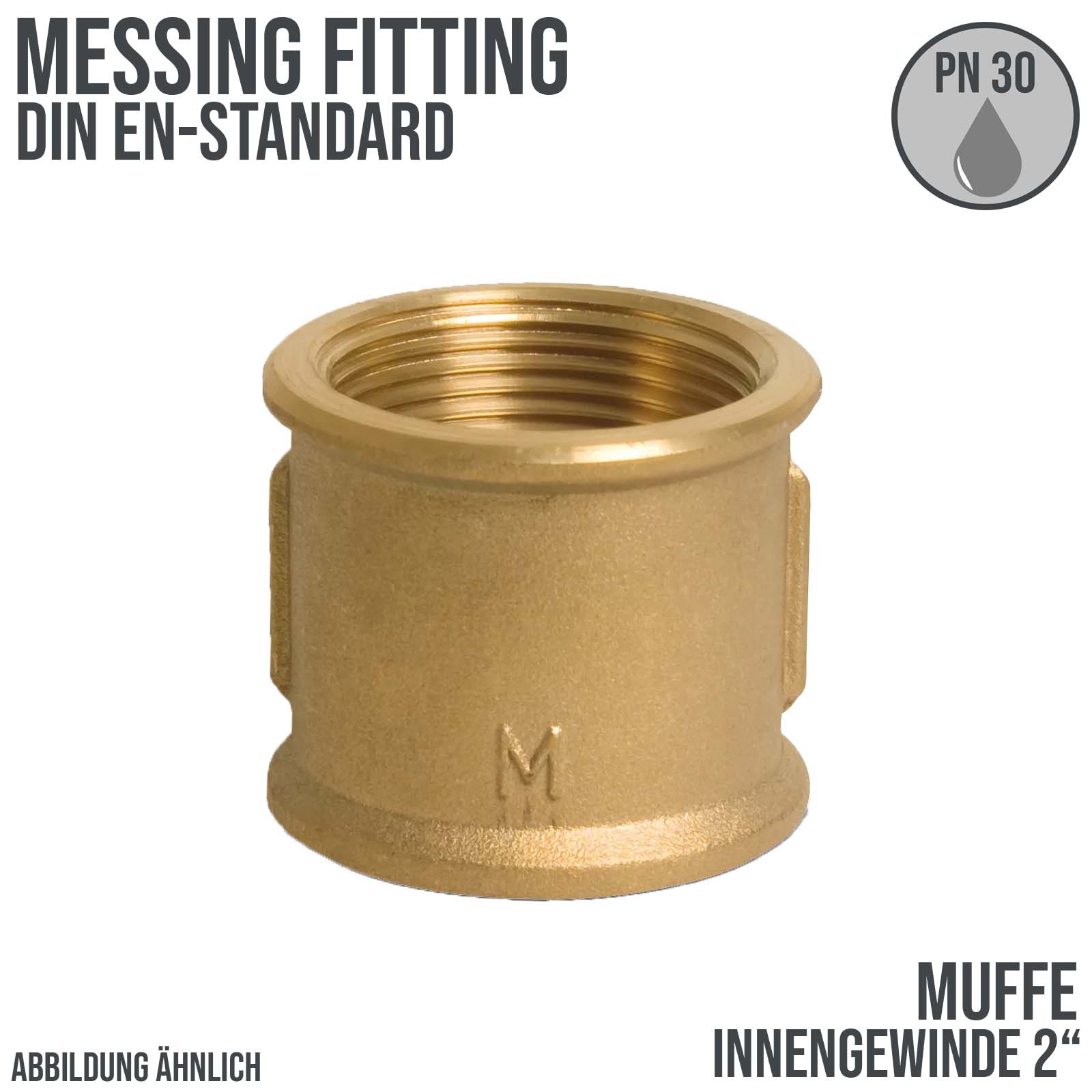 2" Muffe Innen x Innengewinde IG Messing Fittings PN 30 bar