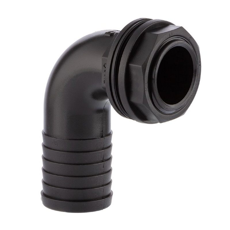 1" x 25 mm Tank Regentonne Durchführung Außengewinde x 90° Winkel Schlauch Tülle - PN 6 bar