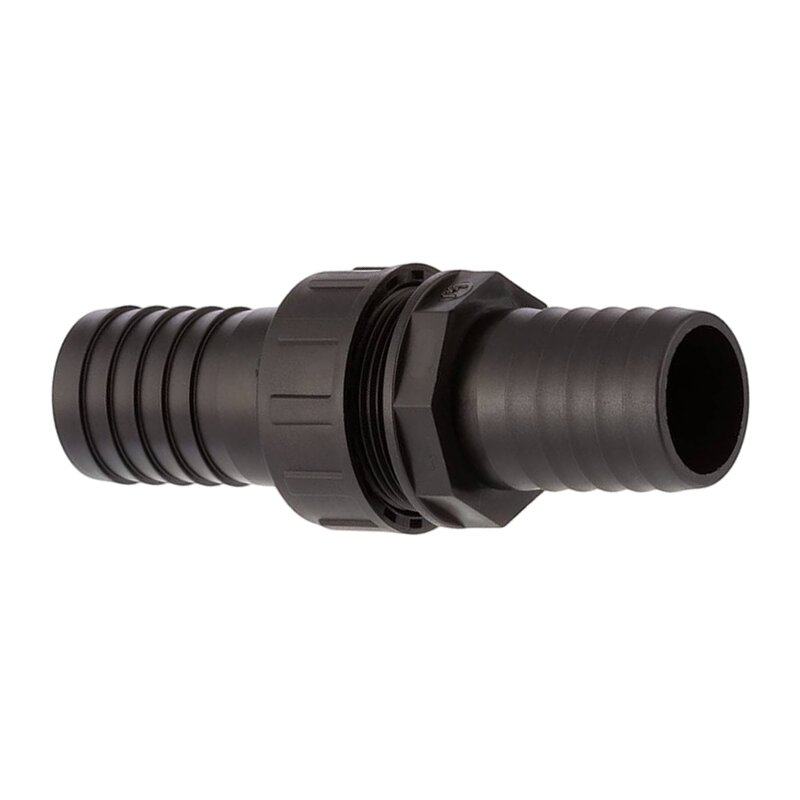 40 mm Schlauch Verschraubung 2-fach Stutzen Tülle Pool Teich Garten PP schwarz - PN 6 bar