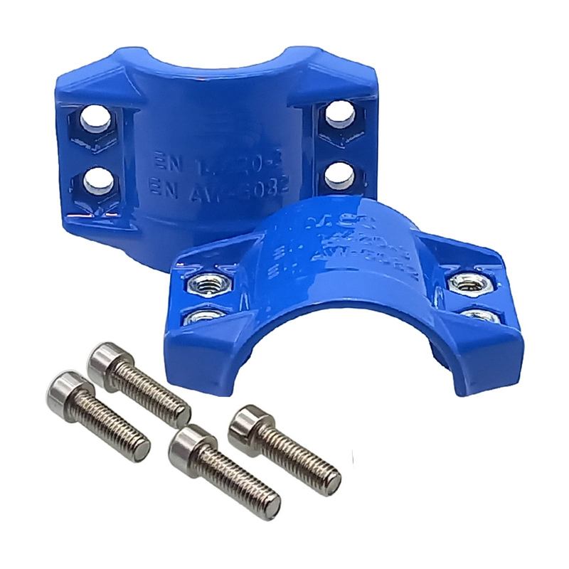 DN 38 Klemmschale Aluminium blau Spannbereich 50 - 53 mm für Schlauch ID x AD 38 x 51 mm - PN 25 bar