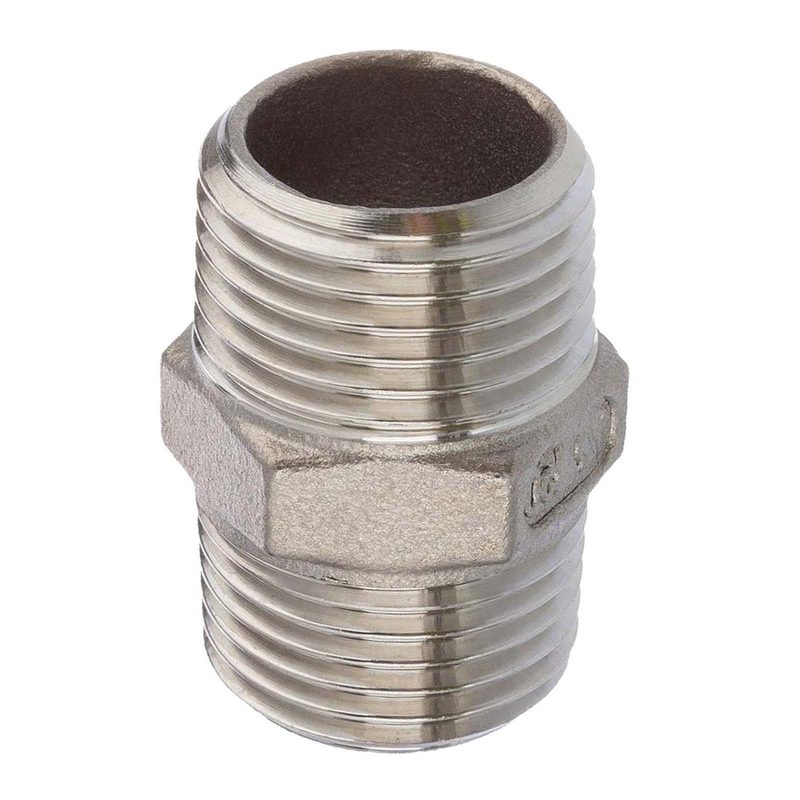 1/8" Edelstahl Fitting V4A AISI 316 Nr. 280 - Doppelnippel Außen x Außengewinde AG - PN 16 bar
