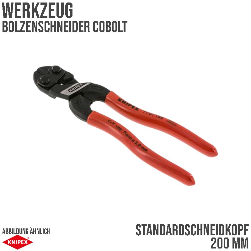 200 mm CoBolt Bolzen Schneider Zange Standardschneidkopf schwarz atramentiert Knipex