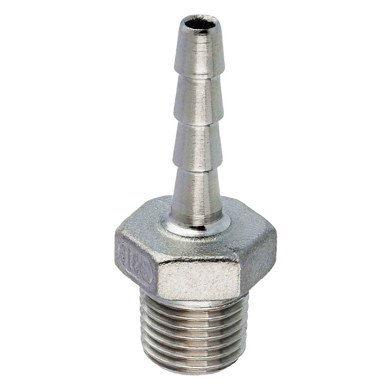 4 mm x 3/8" Zoll Schlauch Tülle Stutzen Außengewinde AG Nippel Edelstahl AISI 314 VA  Fitting - PN 20 bar
