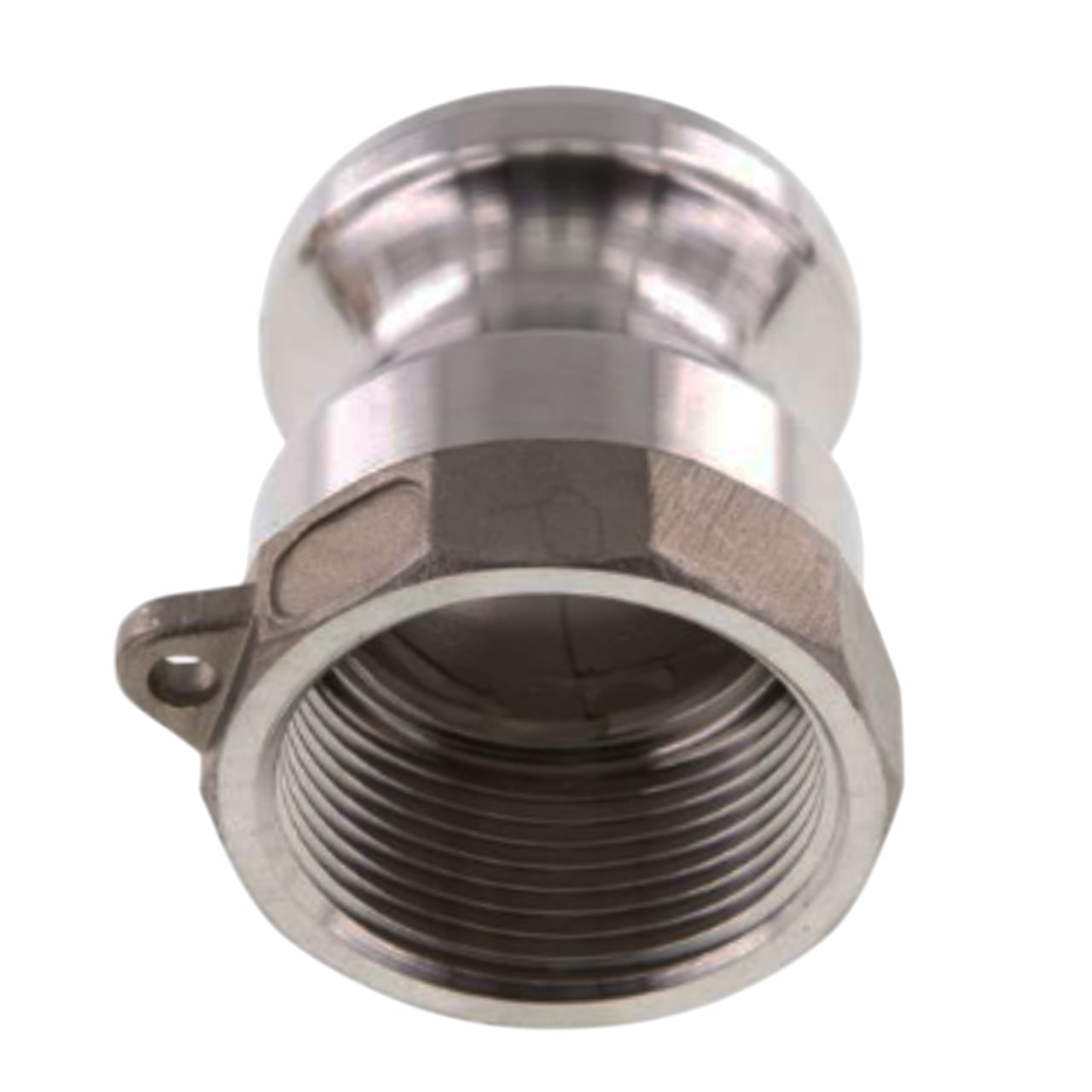 Kamlock Typ A - Vaterteil Edelstahl V2A (AISI 316) - 175,8 mm Stecker mit Innengewinde (IG) 6" Zoll DN 150 - 5 bar