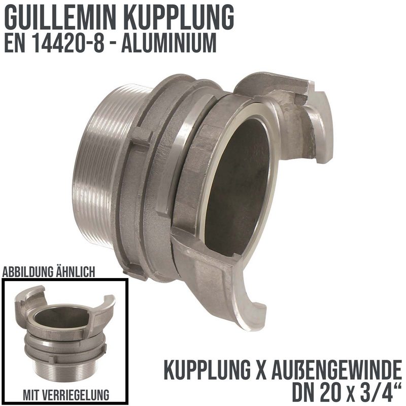 DN 20 Guillemin Kupplung Verriegelung BSPP Außengewinde AG 3/4" Aluminium - PN 16 bar
